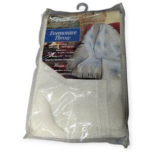Charles Craft Evenweave Snowflake Throw 32" x 44" w/ Snowflake Design NWT Cotton